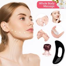 Amazon.com: Treela Juego de 5 herramientas faciales Gua Sha y 1 herramienta  de masaje corporal Gua Sha con mango para cara, espalda, cuello, piernas,  raspado corporal, tabla de masaje, peine de guasha (