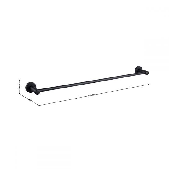 ราวแขวนผ้า 60 ซม. RA BKK-60 สี MATT BLACK Rasland