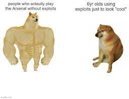 Welcome to the quick skip area. Roblox Buff Doge Vs Cheems Memes Gifs Imgflip