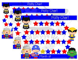 superhero potty training chart diy digital design