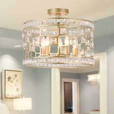 Find the right finish brushed nickel from the latest modern led flush mount chandelier to a glamorous crystal mount chandelier, these fixtures can add a luxurious look to your space. Rosdorf Park Graciela 5 Light 16 Chandelier Style Drum Semi Flush Mount Reviews Wayfair