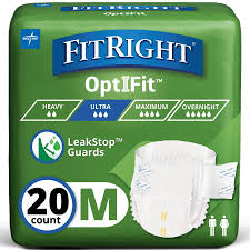 FitRight OptiFit Extra+ Incontinence Diapers, X-Large, Leak Stop Guards,  57-66, 20 Count - Walmart.com