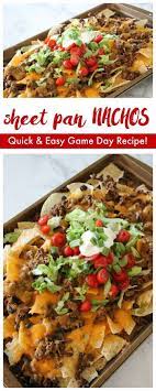 This Sheet Pan Nachos Recipe With Homemade Taco Seasoning Is Perfect For Dinner Tonight Or Game Day Recipes Beef Recipes Nachos Recipe Beef