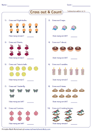 Cross Out And Count Subtraction Worksheets Subtraction Worksheets