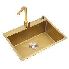 Vigo kitchen sink strainer in matte gold (25) model# vgstrainermg. Kitchen Sink Sus304 Stainless Steel Thickening Brushed Gold Single Bowl Washing Sinks Drain Basket Strainer Set Mx9091401 Kitchen Sinks Aliexpress