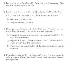 And, no y in the range is the image of more than one x in the domain. 1 Let A A B A B Q A B Prove That A Is Denumerable You May Cite Any Results From The Text Homeworklib