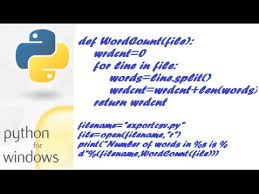 Notice how in the snippet i favor them over the option of placing a whole file into a string by in the third for loop we count words and add them and their respective frequencies to the words dictionary (similar to a ruby hash). How To Count Words Alphabets And Numbers Of A File Using Python Youtube