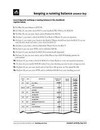 keeping a running balance answer key fccla