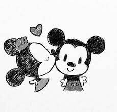 How to draw mickey and minnie kissing. Easy To Draw Mickey And Minnie Mouse Pencildrawing2019