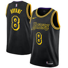Blending old branding and new branding, the new city edition uniforms feature red, baby blue, white and gray. Nike Los Angeles Lakers Kobe Bryant Swingman 8 City Edition Men S Jersey Pnw Sports Apparel