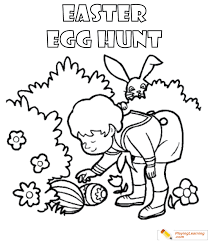 Chick on decorated easter eggs coloring page. Easter Egg Hunt Coloring Page 03 Free Easter Egg Hunt Coloring Page
