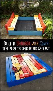 Here S A Great Diy Sandbox That Keeps The Sand In And The Cats Out Modern Design In 2020 Backyard For Kids Backyard Playground Diy Playground