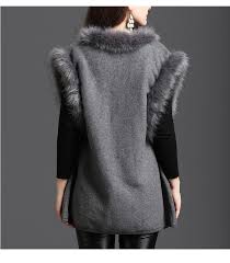 China Sleeveless Knitted Cardigan Jacket Waistcoat Cape Shawl Poncho With Fox Fur Collar China Shawl Scarf And Cable Knitted Price