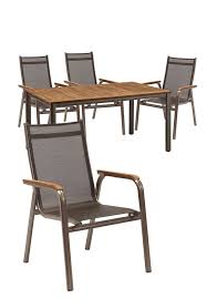 Kettler Granada Gartenmobelset Mit Stapelsessel Bronze Teak 5 Teilig Gartenmobel Garten