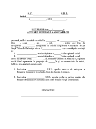 Hotarare aga suspendare activitate pentru onrc. Model Hotarare Aga