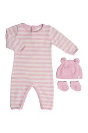 Cuddl Duds Striped Coverall Hat Socks Set Baby Girls Nordstrom Rack