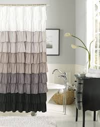 Robot Check Ruffle Shower Curtains Black Shower Curtains Gray Shower Curtains