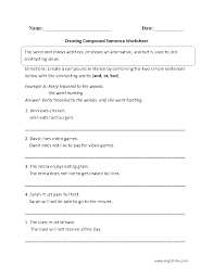 Creating Compound Sentence Worksheet Writing Compound Sentences Simple And Compound Sentences Combining Sentences