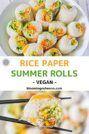Vegan Rice Paper Summer Rolls Gluten Free Veganrecipes Healthyrecipes Glutenfree Vegan Recipes Healthy Vegan Rice Whole Food Recipes