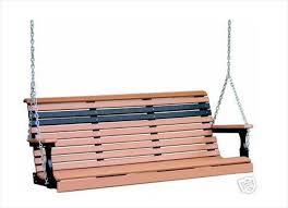 Photograph of amish outdoor furniture, displayed on a large porch. 9 Amish Poly Outdoor Furniture Ideas