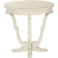 Reine French Country Antique White Round End Table White Bedroom Furniture Shabby Chic End Tables Country Living Room Furniture