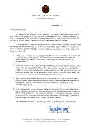 Application for leave, cs form no. A Letter From President Danilo Concepcion To The Up Community University Of The Philippines