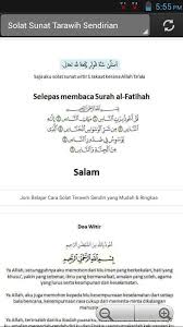 Sahaja aku solat sunat tarawih 2 rakaat kerana allah ta'ala. solat tarawih 8 rakaat boleh dilakukan dengan 4 salam. Solat Sunat Terawih Sendiri Fur Android Apk Herunterladen