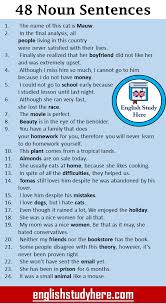 Lots of noun clauses in english start with that,how, or. 48 Examples Of Noun Sentences Noun Examples Sentences English Study Here