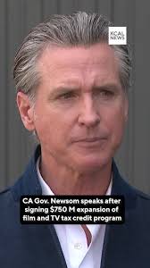 California Gov. Gavin Newsom signed the expansion of a $750 million film  and TV tax credit that he says will keep the state competitive in its  trademark industries Wednesday morning in Burbank., ...