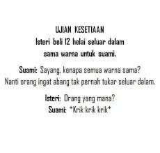 (padahal smlm baru jumpe) takpe sayang, i tak kisah. Ayat Lawak Suami Isteri