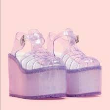 Where do you get shoes in royale high? Unif Shoes Unif Purple Hella Jelly Platform Sandals Poshmark