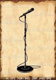 Vector Mic Stand Microphone Ai Eps Pdf Png Svg Dxf Jpg Etsy Microphone Microphone Stand Mic