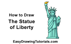 The statue of liberty is a great subject for teaching art techniques; How To Draw The Statue Of Liberty Video Step By Step Pictures