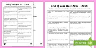 This allows you to print yourself or have the games printed inexpensively at any photo or copy store such as … End Of School Year Quiz 2017 2018