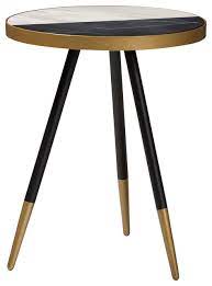 Shop wayfair for all the best gold round end & side tables. Darin Round Glossy Marble And Metal End Table With Two Tone Black And Gold Legs Midcentury Side Tables And End Tables By Baxton Studio Houzz