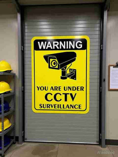 Generic CCTV Warning Sign Security Sign view 2