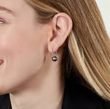 Tahitian South Sea Pearl Via Earrings 14K Yellow Gold