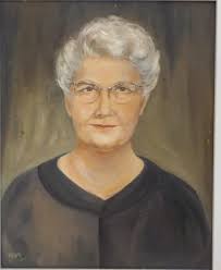 Vintage GRANDMOTHER, Gray White Hair, Older WOMAN , Oil Portrait Painting,  C1964 ,16 X 20 In.