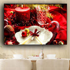 Christmas Candle Fork Knife Scandinavian Canvas Painting Cuadros Posters And Prints Kitchen Wall Art Food Picture Living Room Painting Calligraphy Aliexpress