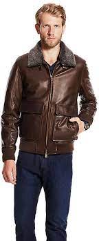 598 Vince Camuto Aviator Bomber Jacket Jackets Brown Leather Bomber Jacket Bomber Jacket