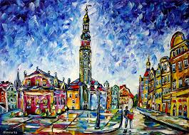 Bunzlau Boleslawiec By Mirek Kuzniar Ol Auf Leinwand Spachteltechnik Impressionismus Olmalerei Stadtlandsch Stadtlandschaft Kunstproduktion Idee Farbe