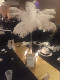 Roaring 20s Eiffel Tower Ostrich Feather Centerpiece Party Centerpieces Roaring 20s Party Ostrich Feather Centerpieces