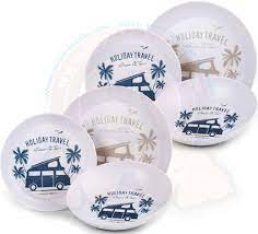 4.4 out of 5 stars. Dinnerware Set Made From Melamin 6 Pieces For 2 Persons Vw Bus Motif Holiday Travel Sk102452