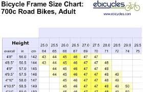 Frame Size Chart For Road Bicycles Bmx Bike Frames Road