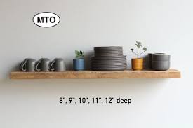 Floating shelves give that minimal look with the help of internal brackets. Deep Floating Shelves Kitchen Dishes With Low Profile Etsy