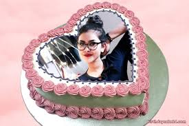 Birthday Cake With Photo Frame Edit Heart Shape Pink Roses Cake With Photo Frame Edit Pink Rose Cake Happy Birthday Cake Photo Birthday Wishes Cake