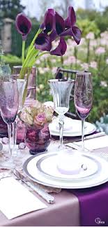 Lovely Place Setting Purple Purple Table Settings Wedding Table Settings Table Decorations
