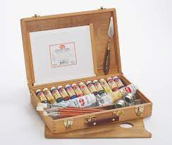 Utrecht Artists Oil Paint Wood Box Kit 14 Colors More Oil Paint Set Artists For Kids Gallery Wall Kit