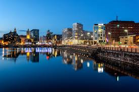 Liverpool with steaming vents and colorful pools