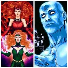 Phoenix and Scarlet Witch team up to kill Dr. Manhattan